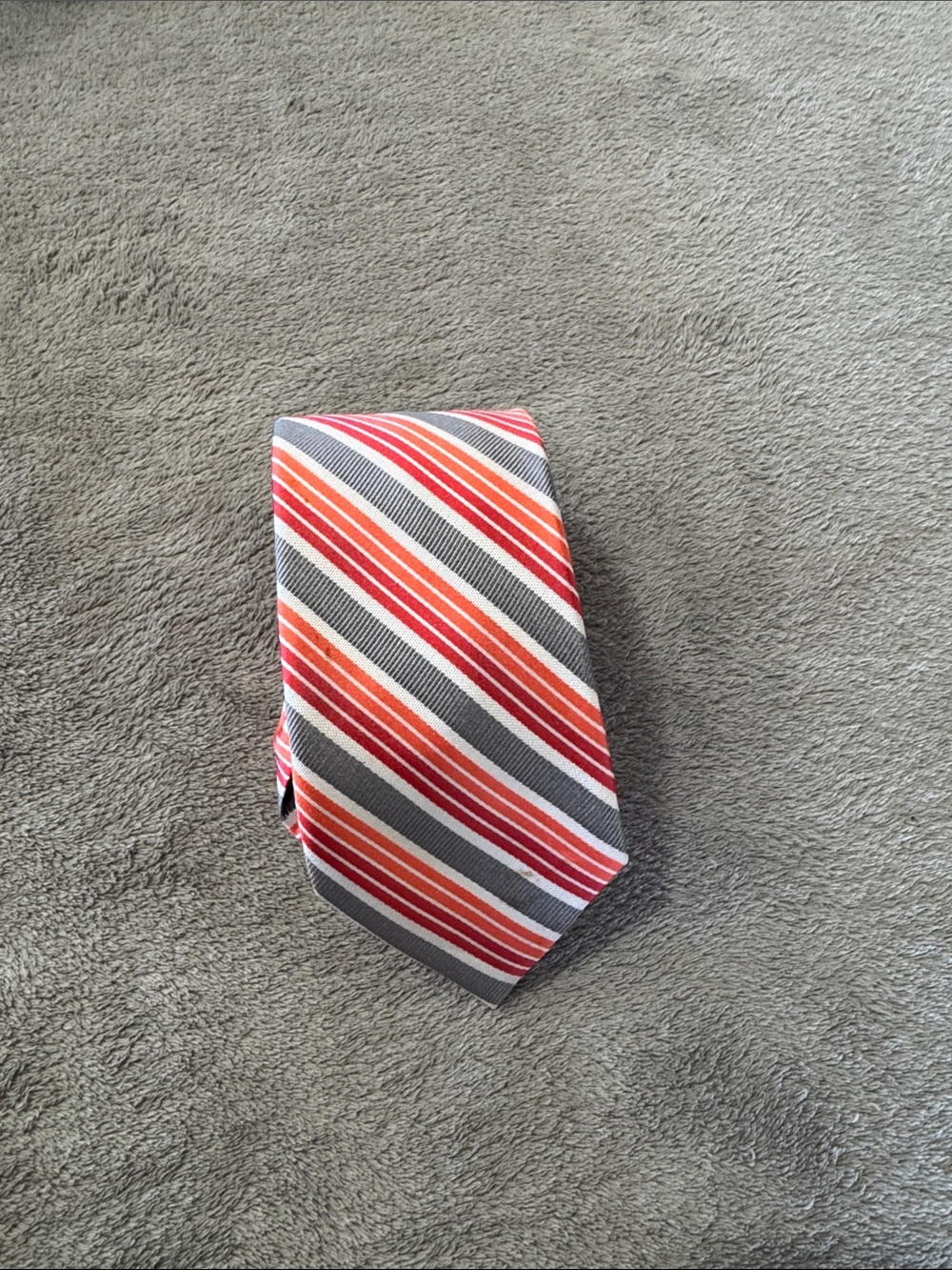 Express Red, Orange, and Gray Striped Men's Tie